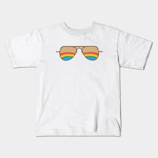 Rainbow Aviator Sunglasses Kids T-Shirt